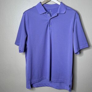 Bobby Jones Performance Shirt Men XL Purple Striped Polo Golf Short Sleeve